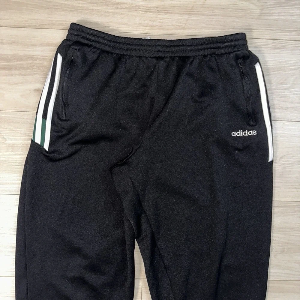 VTG Adidas Pants Mens XL Windbreaker Track Pants Black Striped Drawstring‎ Y2K